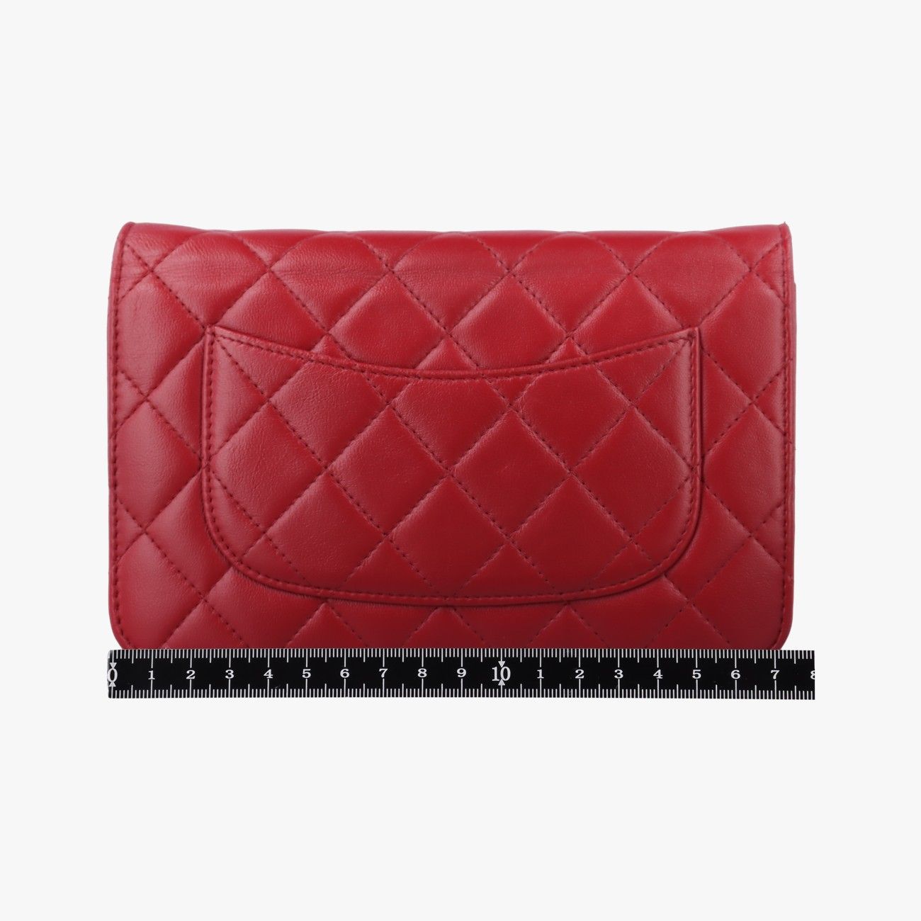Chanel Quilted CC Logo Red Lambskin Shoulder — view 2