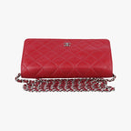 Chanel Quilted CC Logo Red Lambskin Shoulder — view 8