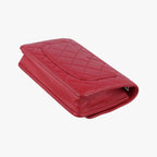 Chanel Quilted CC Logo Red Lambskin Shoulder — view 6