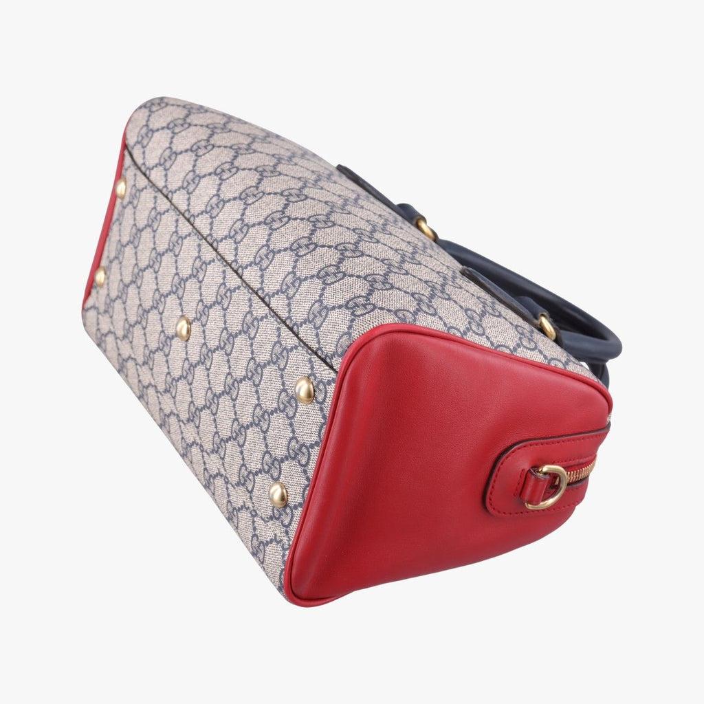 Gucci GG Supreme Beige Red Navy Canvas Leather Shoulder — view 4