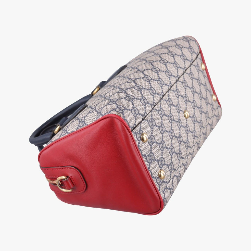 Gucci GG Supreme Beige Red Navy Canvas Leather Shoulder — view 7