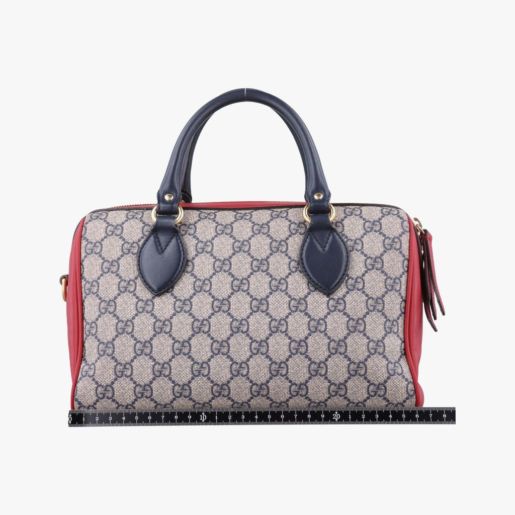 Gucci GG Supreme Beige Red Navy Canvas Leather Shoulder — view 2