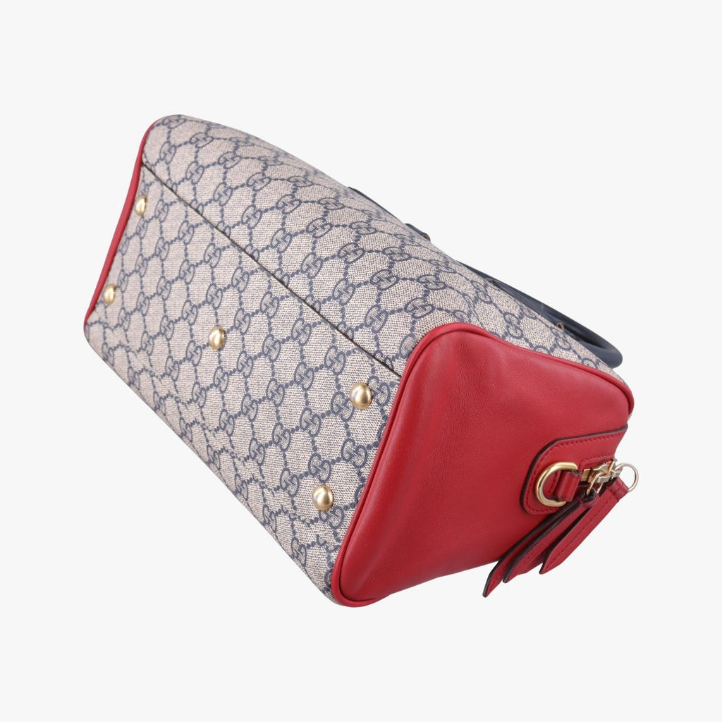 Gucci GG Supreme Beige Red Navy Canvas Leather Shoulder — view 6
