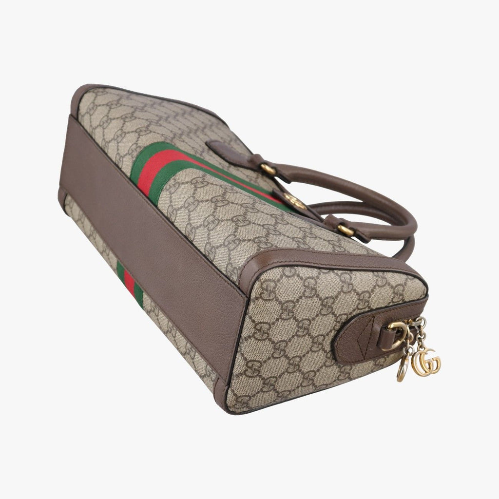 Gucci Ophidia GG Small Brown Canvas Leather Shoulder — view 4