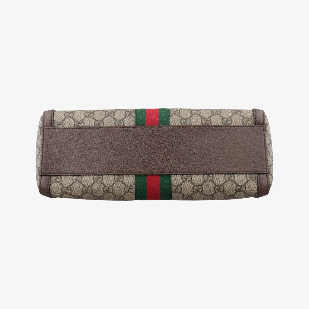 Gucci Ophidia GG Small Brown Canvas Leather Shoulder — view 3