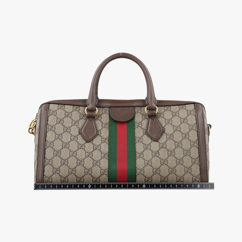 Gucci Ophidia GG Small Brown Canvas Leather Shoulder — view 2