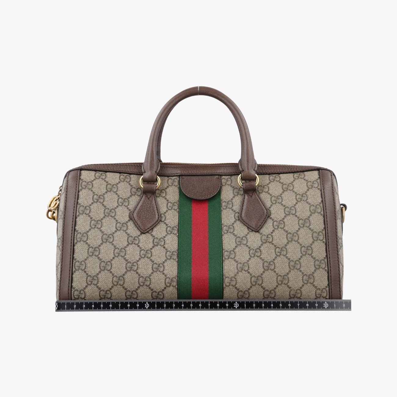 Gucci Ophidia GG Small Brown Canvas Leather Shoulder — view 2
