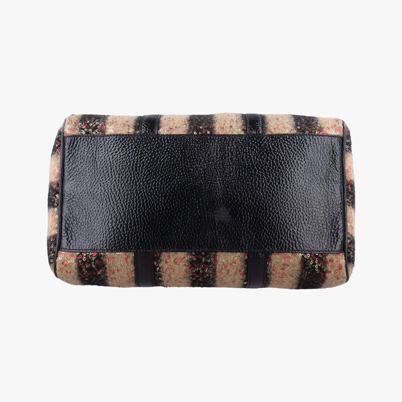 Fendi Forever Bowlet Black Sequin Embroidery Wool Fabric Patent Zge Handbag — view 3