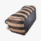 Fendi Forever Bowlet Black Sequin Embroidery Wool Fabric Patent Zge Handbag — view 5