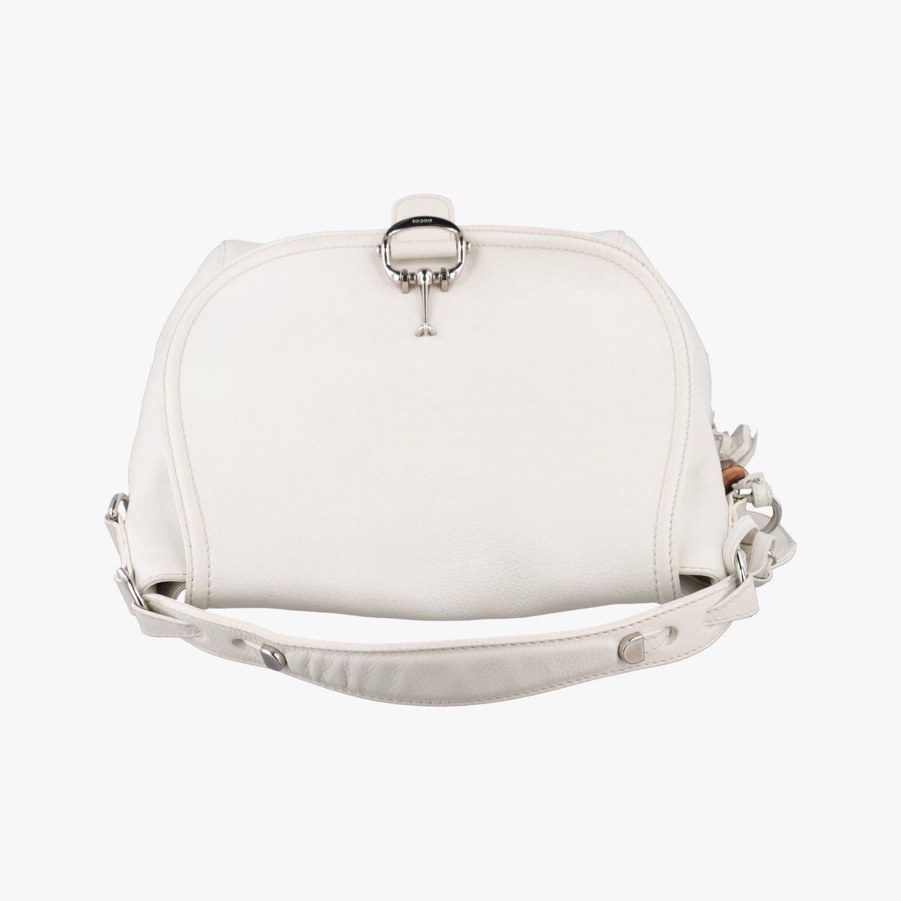 Gucci Guccissima Large Techno Horsebit Hobo White Leather — view 8