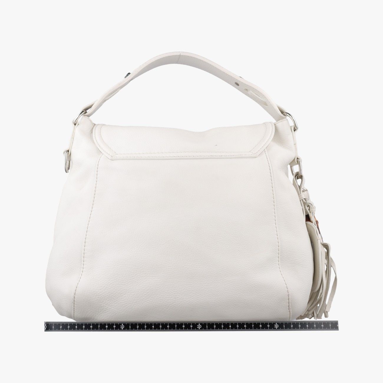 Gucci Guccissima Large Techno Horsebit Hobo White Leather — view 2