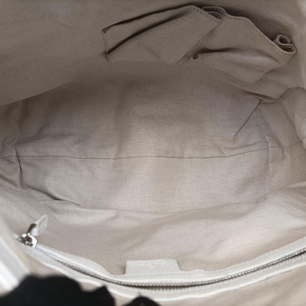Gucci Guccissima Large Techno Horsebit Hobo White Leather — view 9