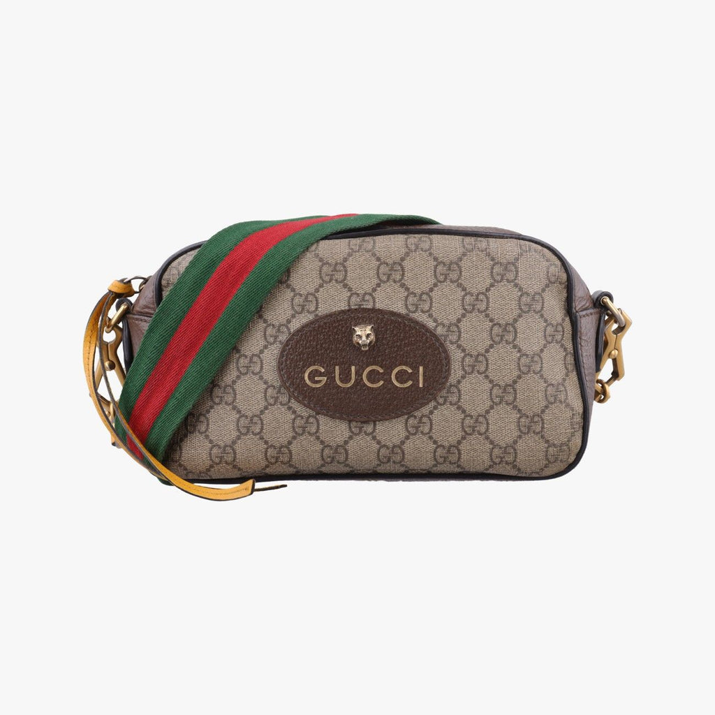 Gucci Neo Vintage Messenger Beige Brown Canvas Leather