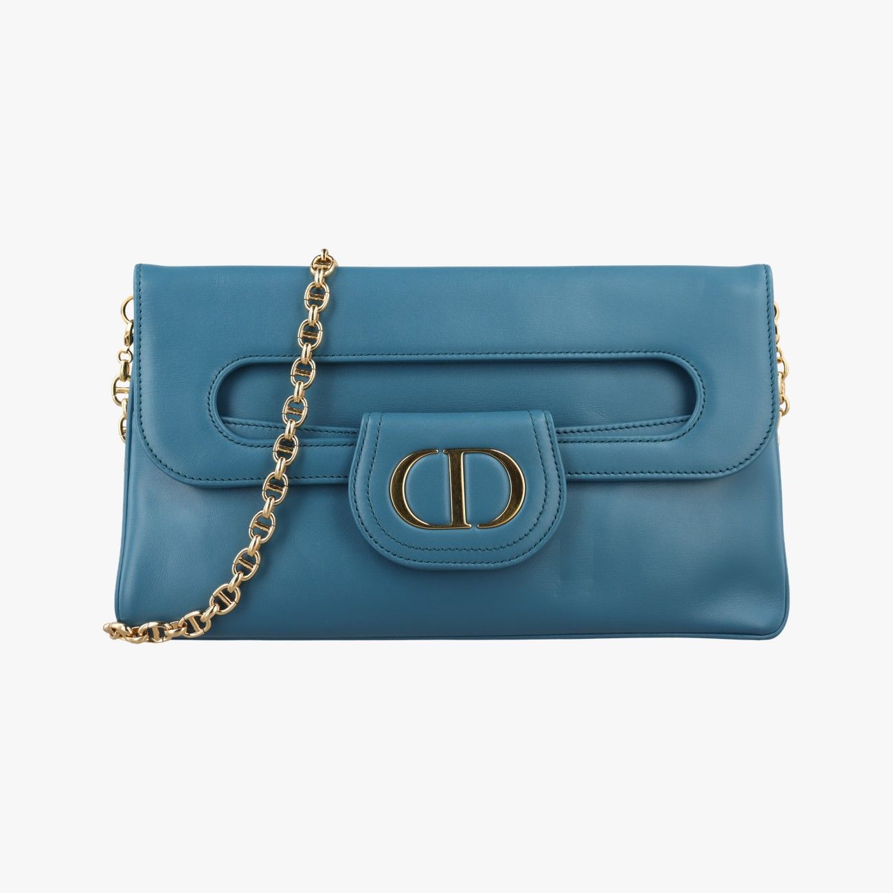 Dior Double Blue Leather Shoulder