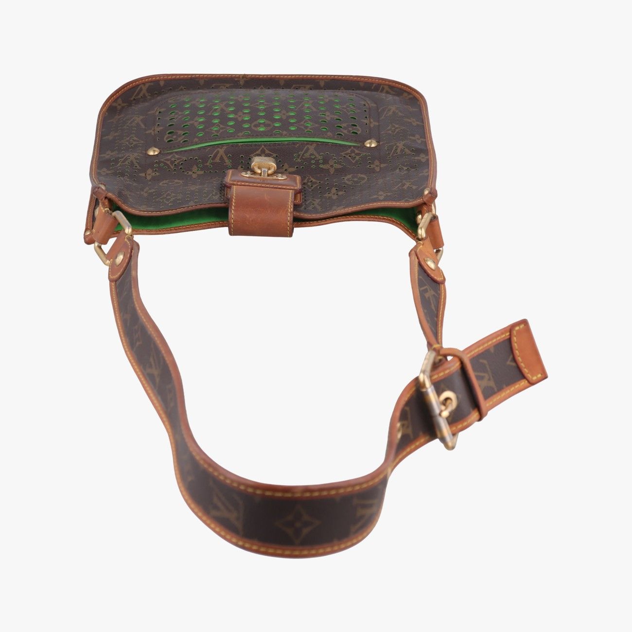 Louis Vuitton Musette Monogram Brown Green Perfo Shoulder — view 8