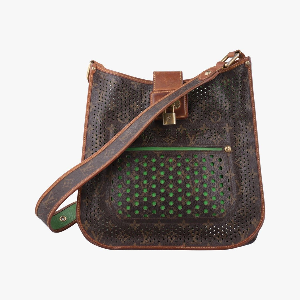 Louis Vuitton Musette Monogram Brown Green Perfo Shoulder
