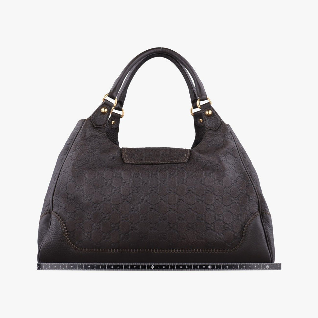 Gucci Guccissima New Perum Horsebit Brown Leather Handbag — view 2