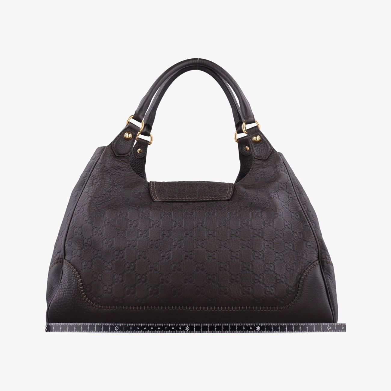 Gucci Guccissima New Perum Horsebit Brown Leather Handbag — view 2