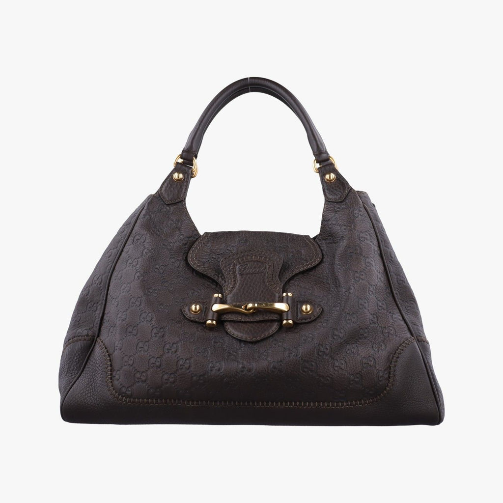 Gucci Guccissima New Perum Horsebit Brown Leather Handbag