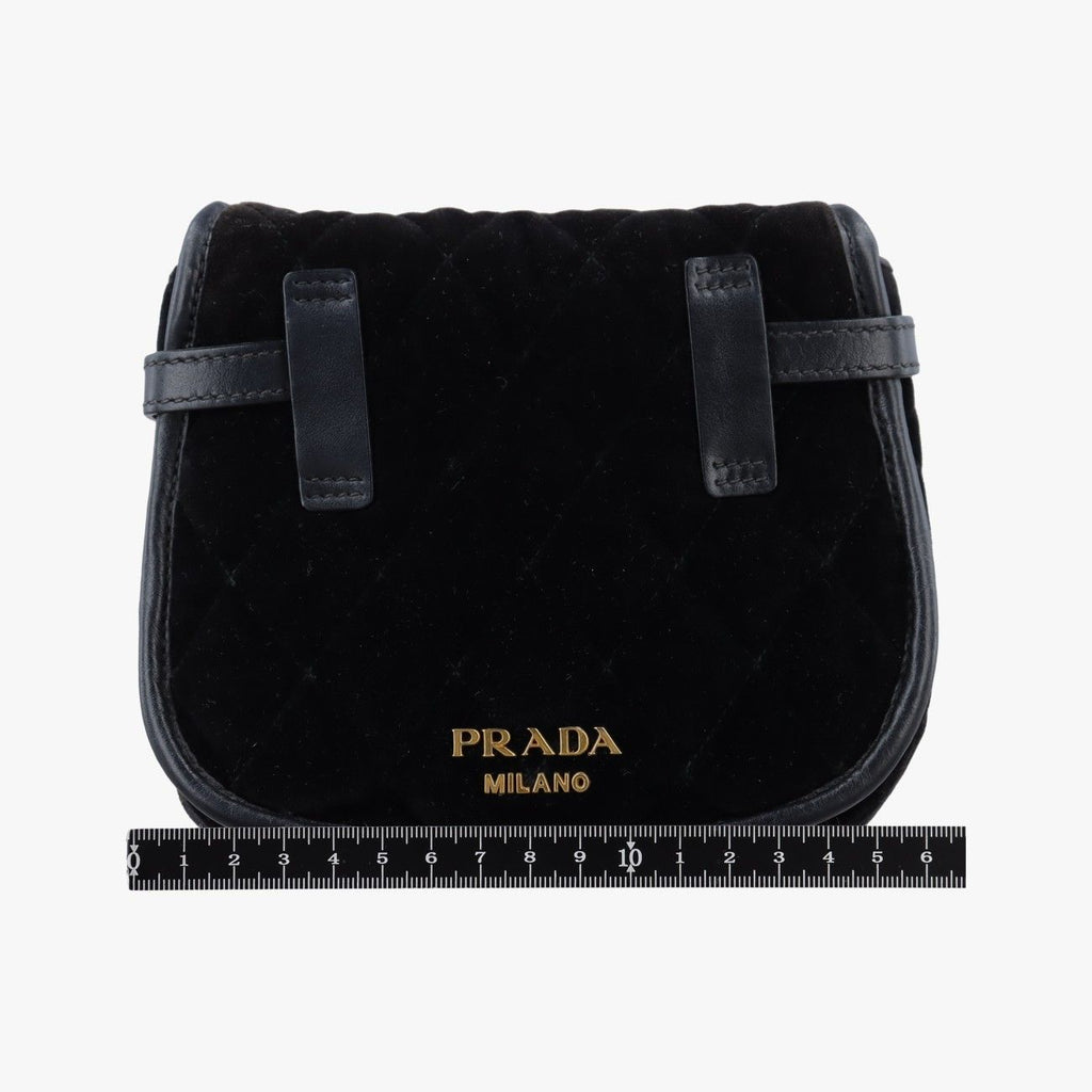 Prada Velvet Belt Bum Black Velour — view 2