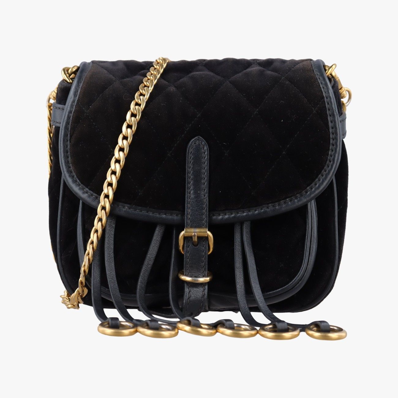 Prada Velvet Belt Bum Black Velour