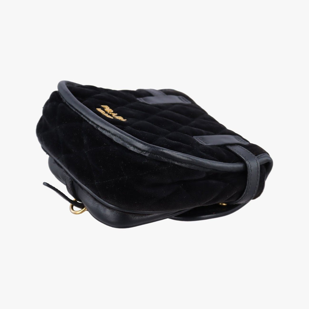 Prada Velvet Belt Bum Black Velour — view 6