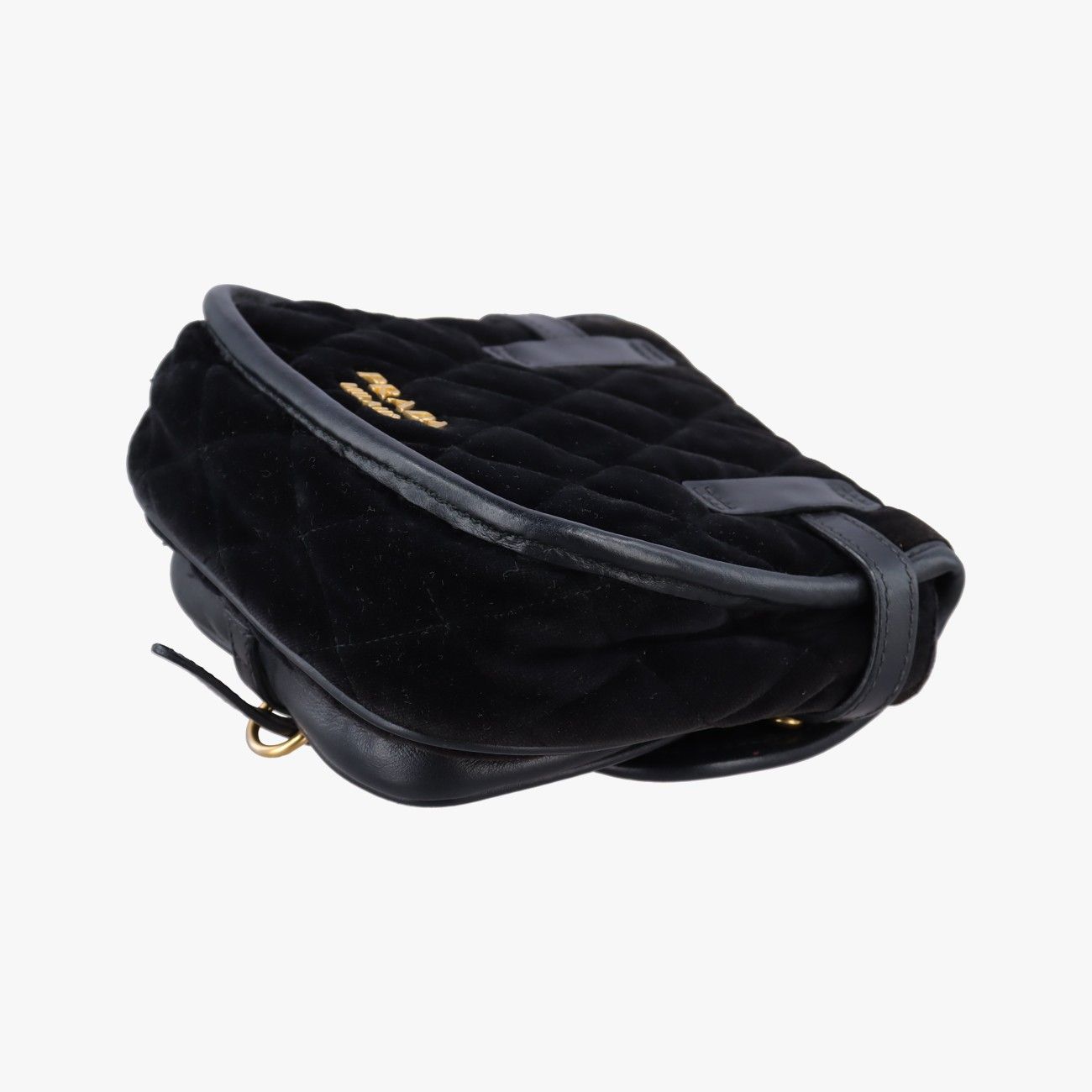 Prada Velvet Belt Bum Black Velour — view 6