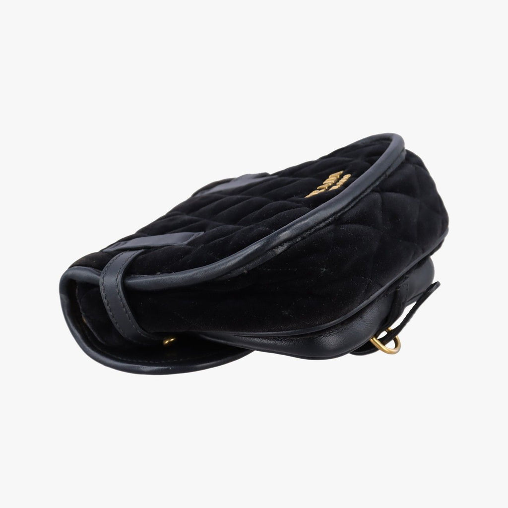 Prada Velvet Belt Bum Black Velour — view 7