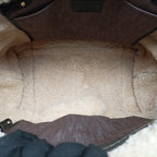 Louis Vuitton Monogram Shearling Tote Brown Cream Patent — view 9