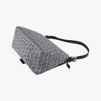 Fendi Mamma Bucket Zucchino Pattern Navy Gray Canvas Leather Shoulder — view 6