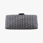 Fendi Mamma Bucket Zucchino Pattern Navy Gray Canvas Leather Shoulder — view 3