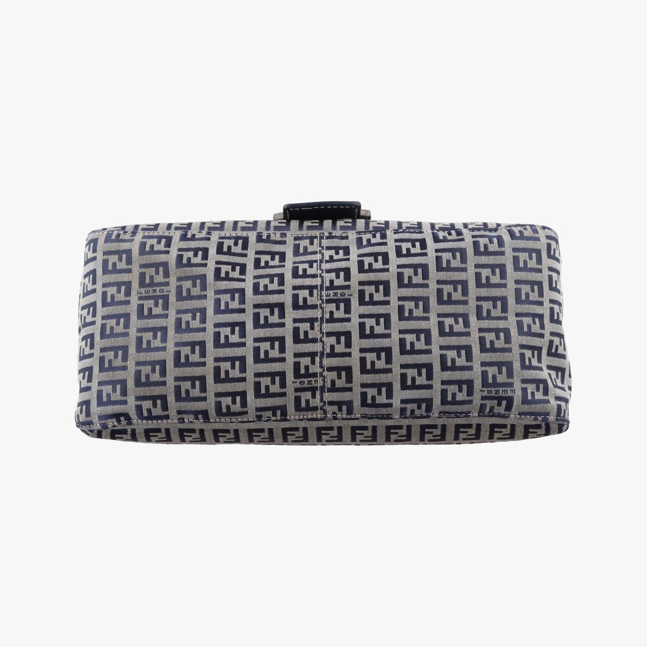 Fendi Mamma Bucket Zucchino Pattern Navy Gray Canvas Leather Shoulder — view 3