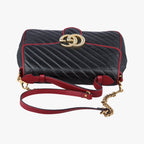 Gucci GG Marmont Black Red Leather Shoulder — view 8