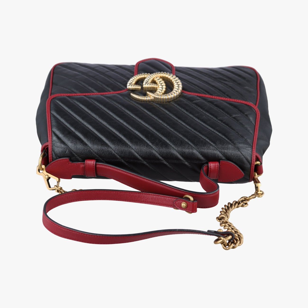 Gucci GG Marmont Black Red Leather Shoulder — view 8