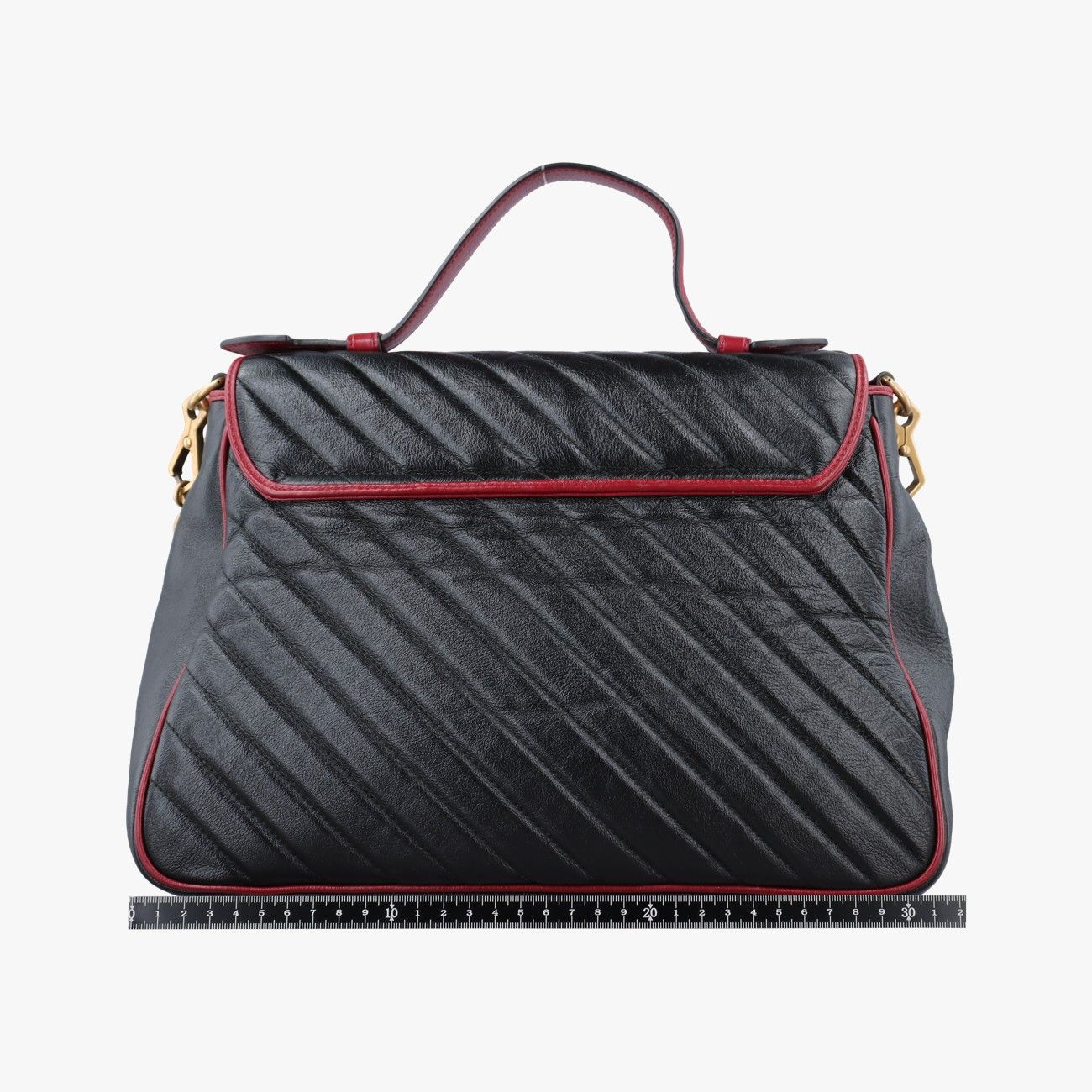 Gucci GG Marmont Black Red Leather Shoulder — view 2