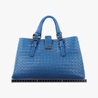 Bottega Veneta Roman Intrecciato Blue Lambskin Shoulder — view 2
