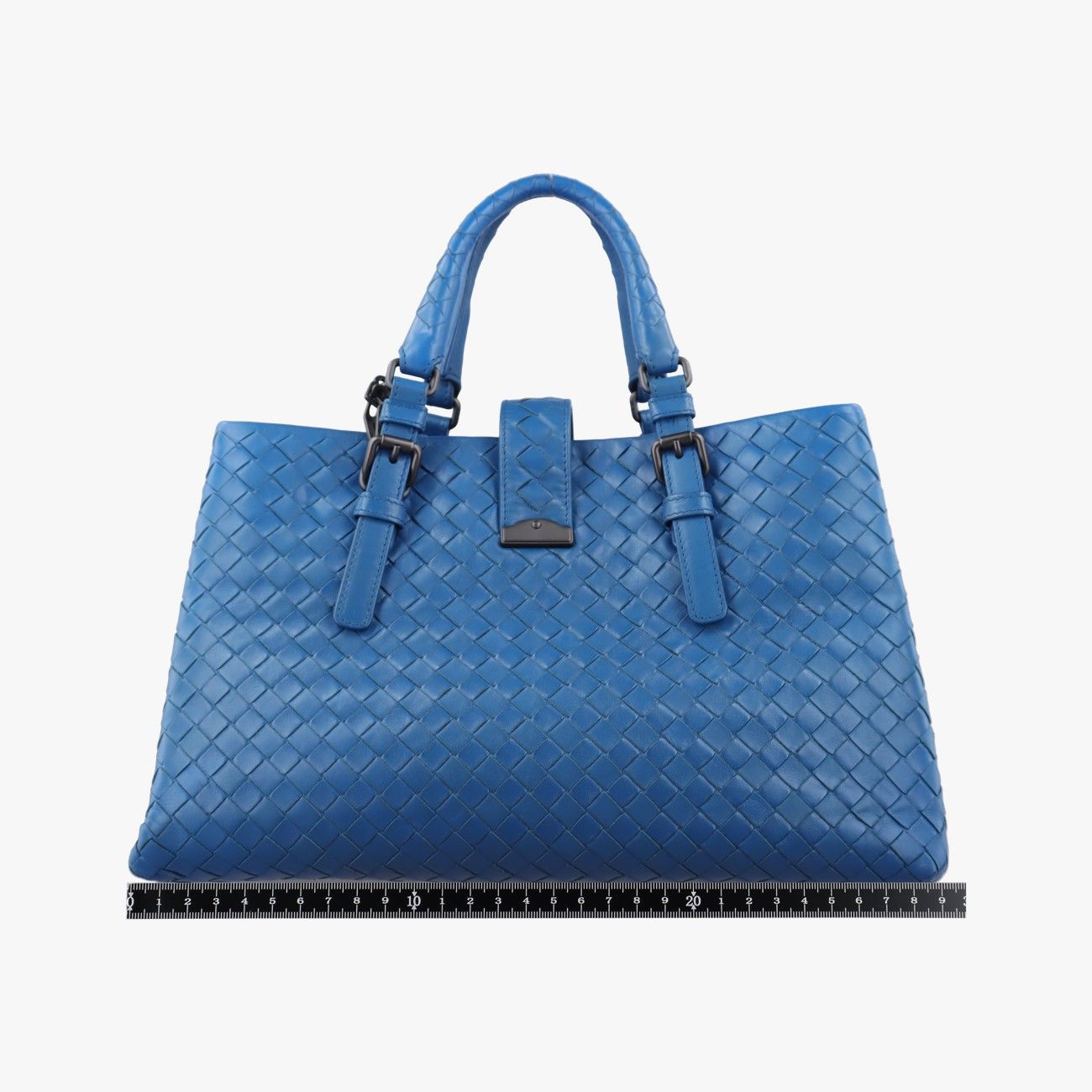 Bottega Veneta Roman Intrecciato Blue Lambskin Shoulder — view 2