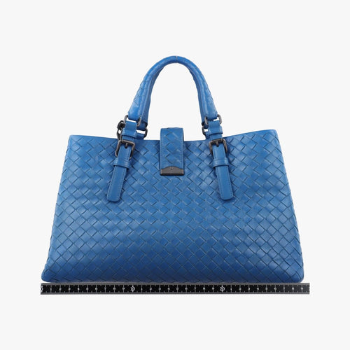 Bottega Veneta Roman Intrecciato Blue Lambskin Shoulder — view 2