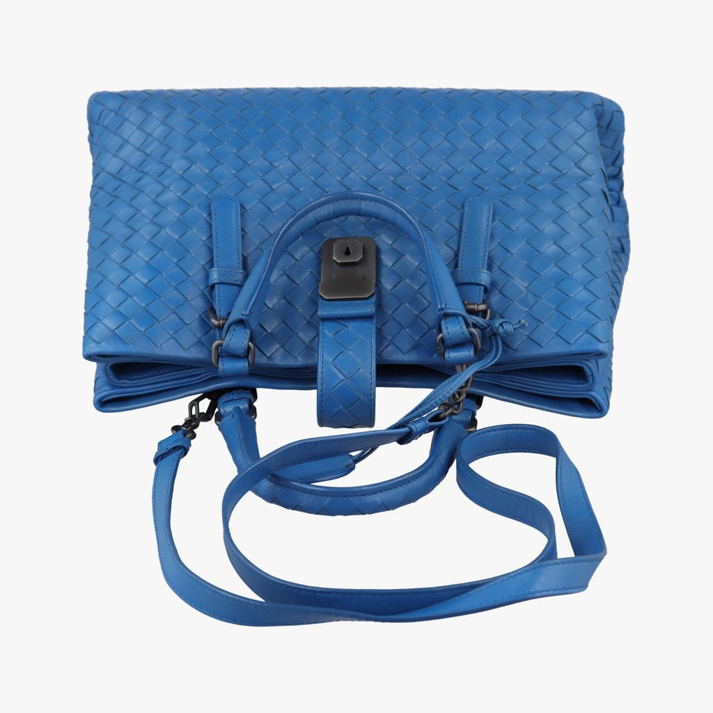 Bottega Veneta Roman Intrecciato Blue Lambskin Shoulder — view 8