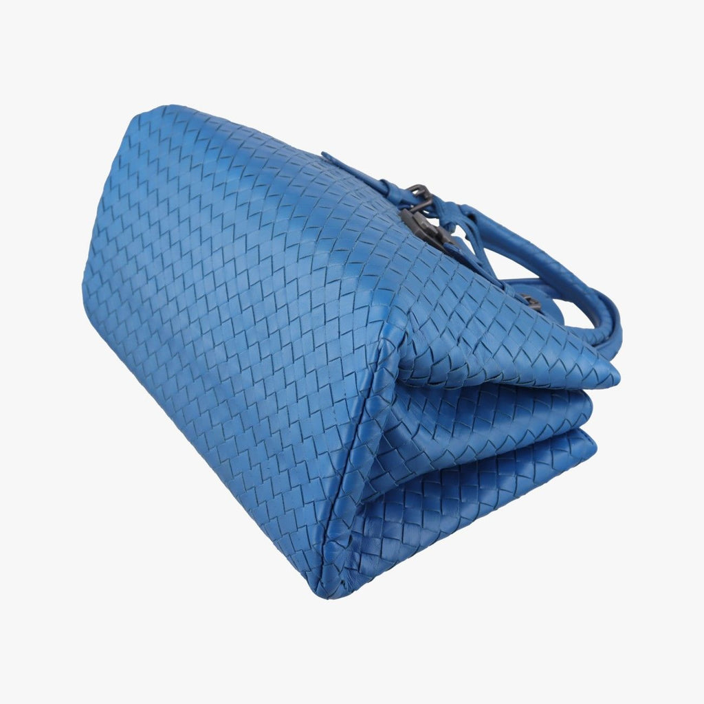 Bottega Veneta Roman Intrecciato Blue Lambskin Shoulder — view 4