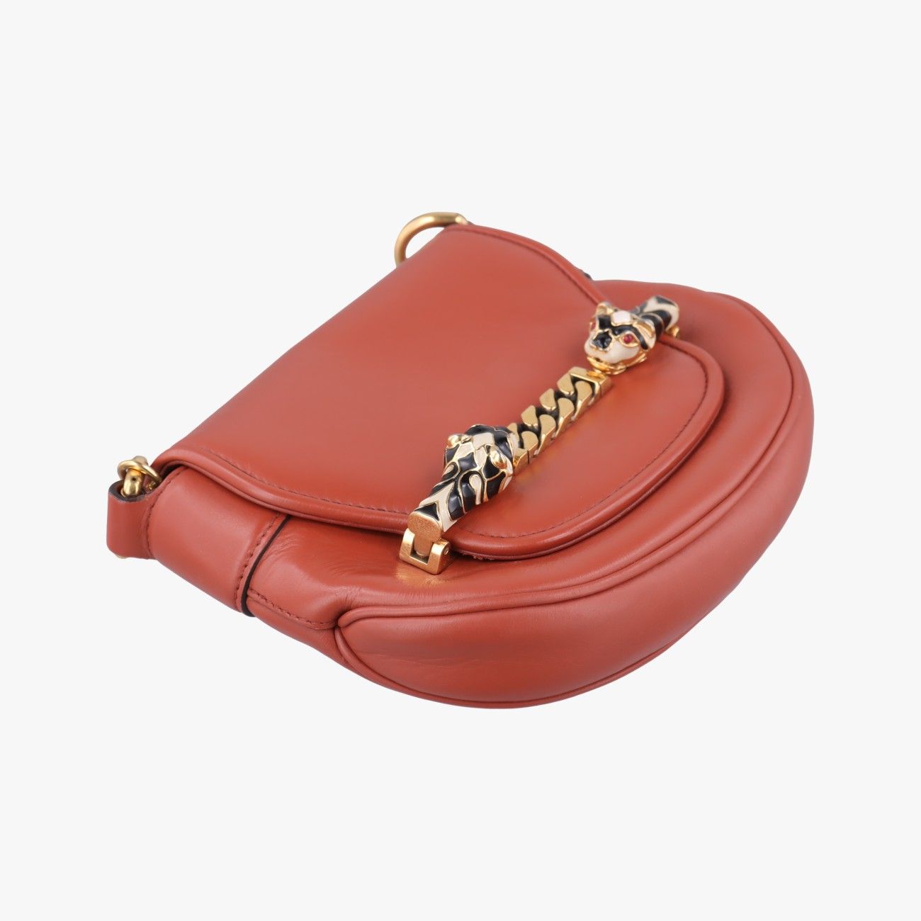 Gucci Nubuck Tigret Chain Brown Leather Shoulder — view 5