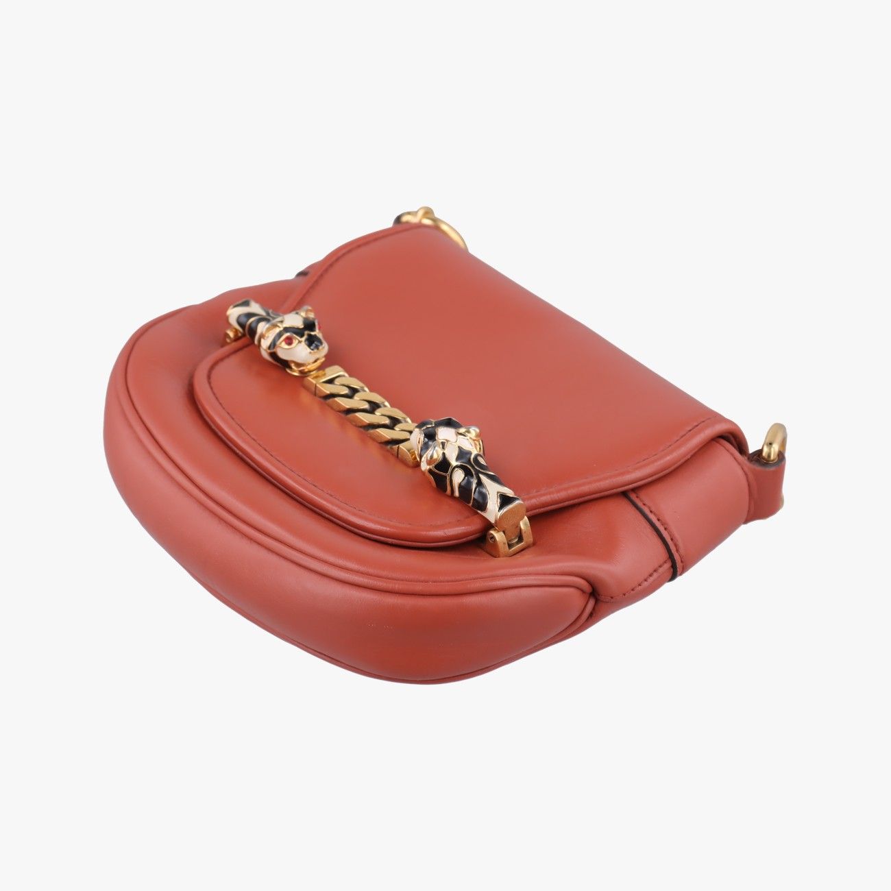 Gucci Nubuck Tigret Chain Brown Leather Shoulder — view 4