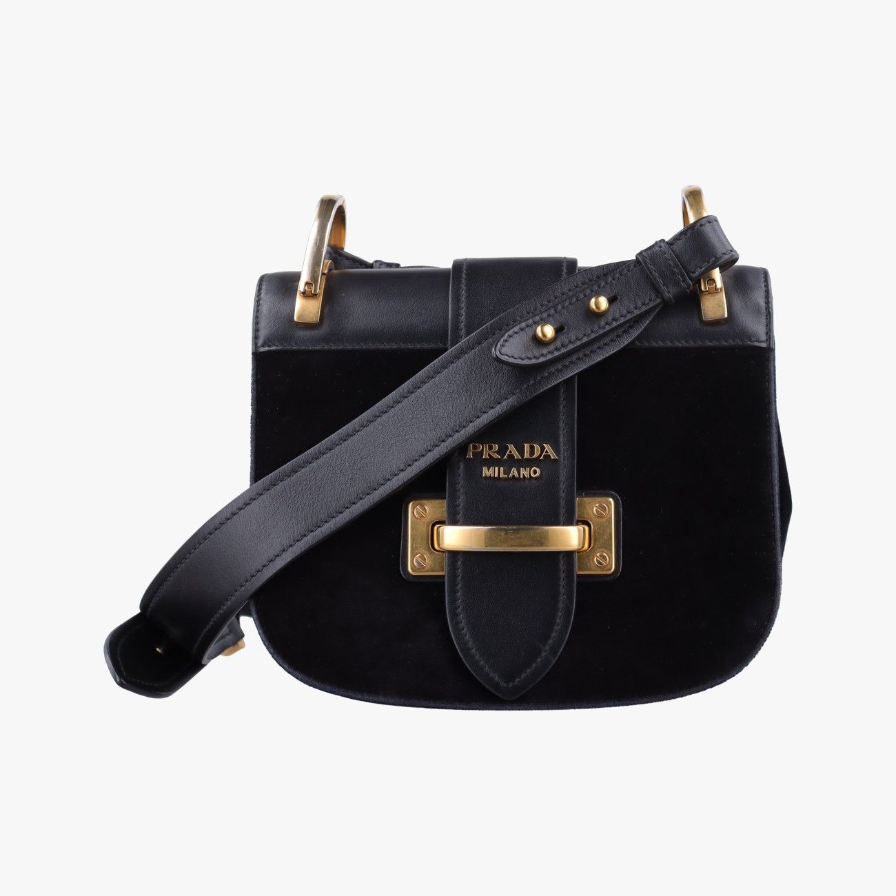 Prada Pioneer Black Leather 25 Shoulder