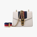 Gucci Sylvie Ivory Navy Red Leather Shoulder