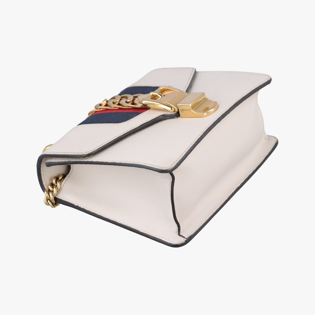 Gucci Sylvie Ivory Navy Red Leather Shoulder — view 5