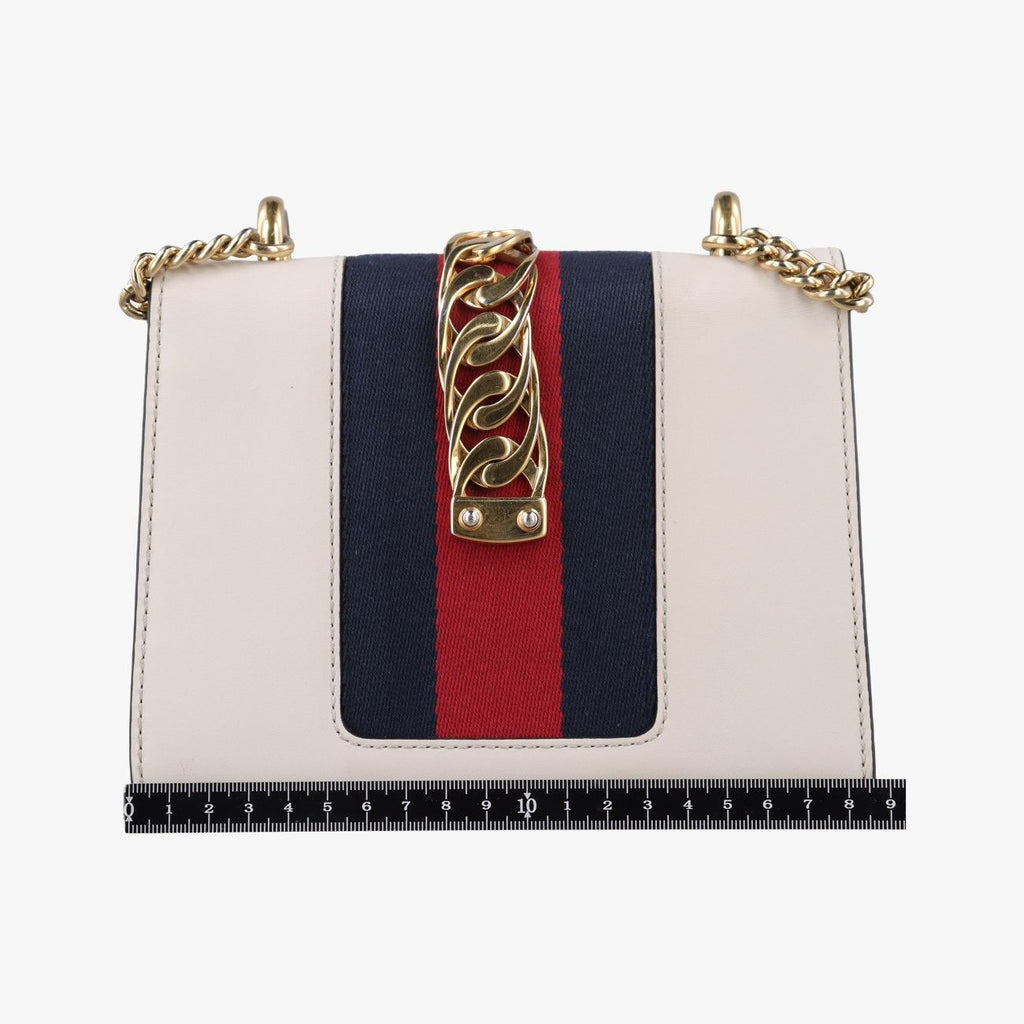 Gucci Sylvie Ivory Navy Red Leather Shoulder — view 2