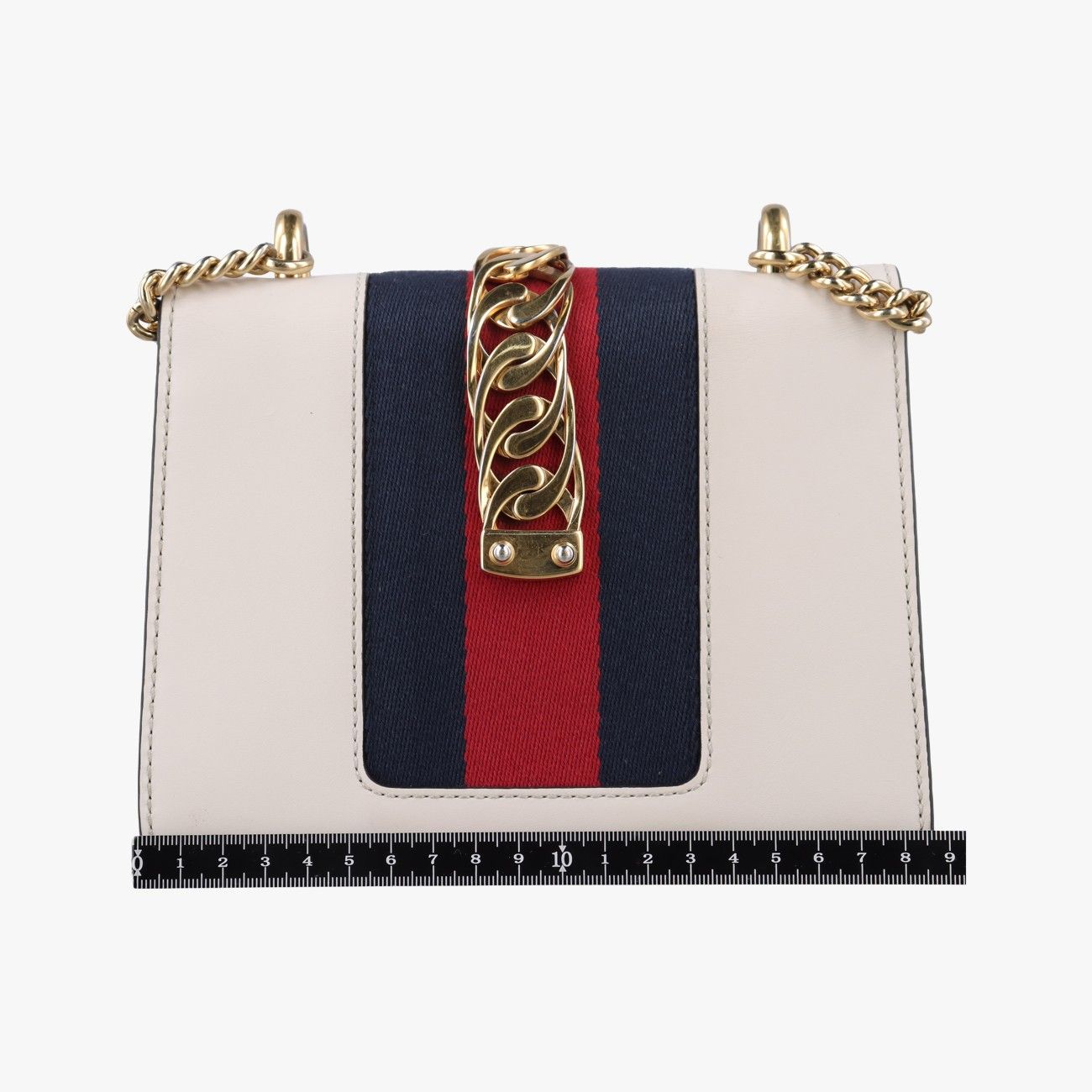 Gucci Sylvie Ivory Navy Red Leather Shoulder — view 2