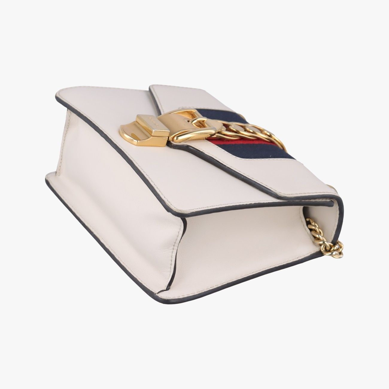 Gucci Sylvie Ivory Navy Red Leather Shoulder — view 4