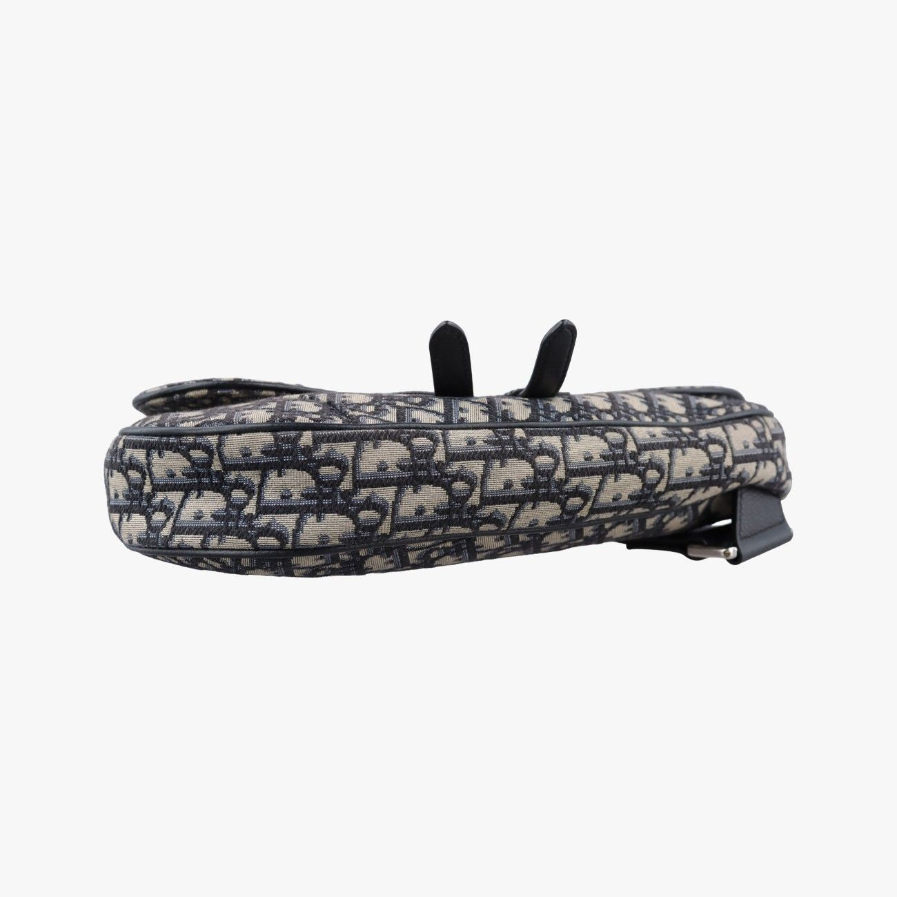 Dior Saddle Navy Jacquard Leather Handbag — view 3