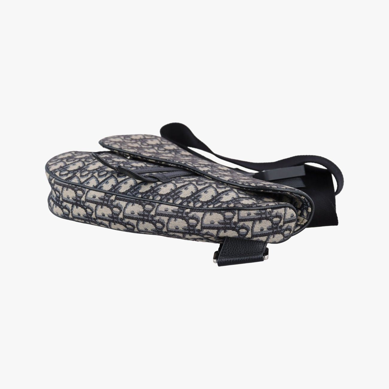 Dior Saddle Navy Jacquard Leather Handbag — view 4